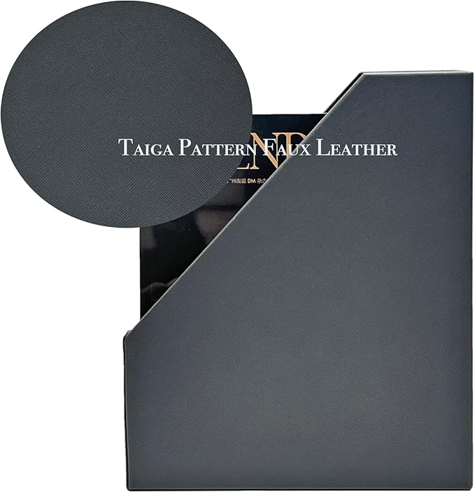 UnionBasic Magazine File Holder, Leatherette Desktop Document Organizer, Home Office Paper Holder File Storage Literature Sorter, Dark Grey
