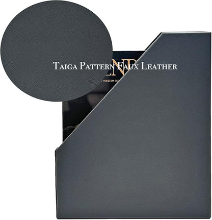 UnionBasic Magazine File Holder, Leatherette Desktop Document Organizer, Home Office Paper Holder File Storage Literature Sorter, Dark Grey