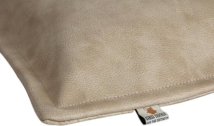 D DOLLY LAMB Lambskin Leather Pillow Cover - Sofa Cushion Case - Decorative Throw Covers for Living Room & Bedroom, 18x18 Inches - Light Beige Box Pack of 1