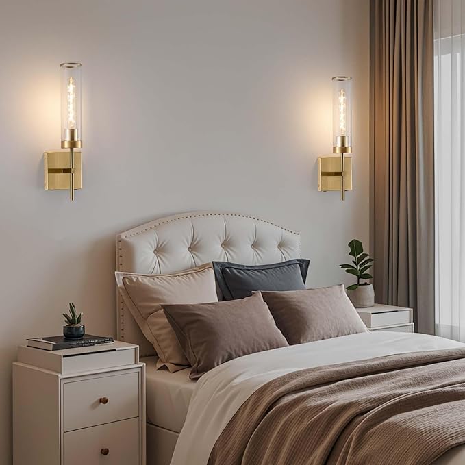 Wall Sconces,Gold Battery Operated Wall Sconce Dimmable Touch 3000K/6000K 2 Color Bulbs 8000mAh Fast Chargin Endurance 100 Hours with Remote Control Wireless Wall Lights for Bedroom Living Room
