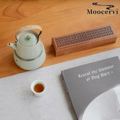 Incense Holder Burner,Coffin Incense Storage Box Holder for Sticks, Wooden Incense-Stick Holder & Ash Catcher for Meditation/Yoga Room/Bedroom/studyroom/Office (Incense Holder with Storage)