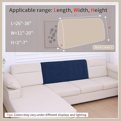 hyha Waterproof Couch Cushion Covers, Waterproof Sectional Couch Covers for Cushion Sofa for Pets, Stretch Sofa Slipcover Washable with Elastic Bottom(Back Cover L, Navy)