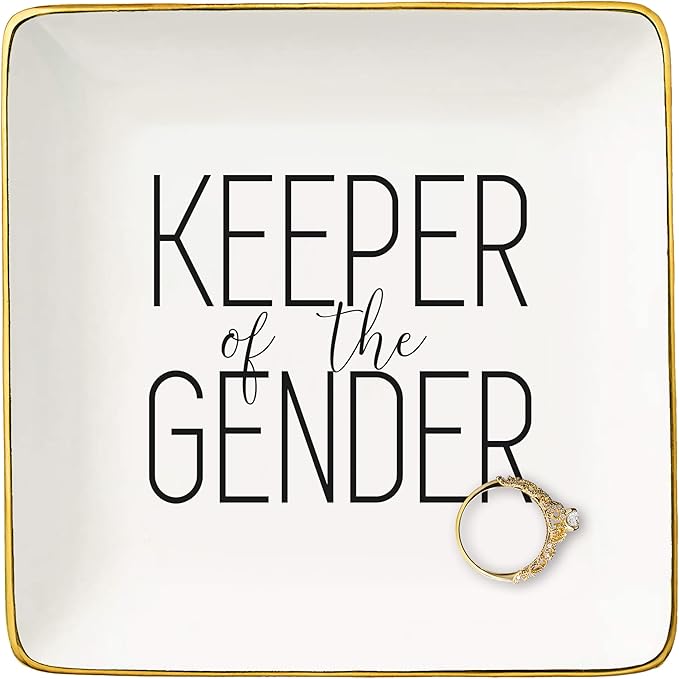 First Mother's Day Gift for New Mother,Baby Gift Shower Gender Reveal Celebration Party Supplies-Present for Keeper of the Gender-New Mom-First Time Mom,Jewelry Tray Trinket Holder Ring Dish