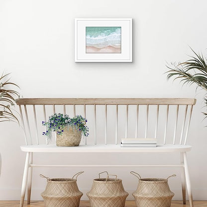 Americanflat 9x12 Picture Frame with Shatter-Resistant Glass - Use as 6x8 Frame with Mat or Display 9x12 Photo Without Mat - Streamline Collection - Picture Frames for Tabletop and Wall - White