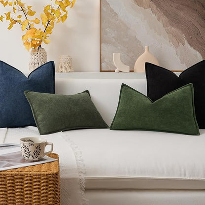 Kevin Textile Waterproof Decorative Pillow Covers Navy Blue 16x16 Inch Pack of 2 Soft Boucle Textured Throw Pillowcases Elegant Accent Pillows for Couch Sofa Chair Bed Home Decor Indoor Outdoor
