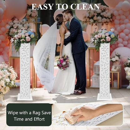 8pcs Roman Columns Wedding Flower Vases with LED Lights Elegant Greek Column Statue Flower Stand for Wedding Event Party Decorative