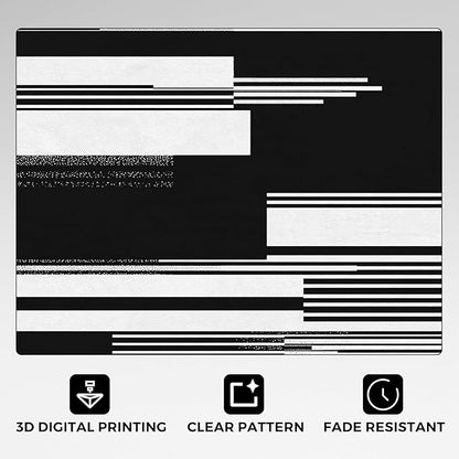 Black and White Stripe Rugs for Home Decor, 5x7 ft, Modern Stripes Area Rugs for Living Room, Soft Non Slip Washable Abstract Striped Carpet Bedroom Decorations Dt-Ghf-31