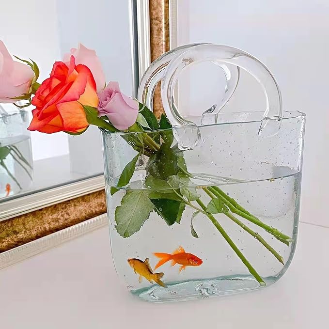 1pc Elegant Glow-in-The-Dark Glass Vase - Modern Minimalist Hydroponic Flower Decor
