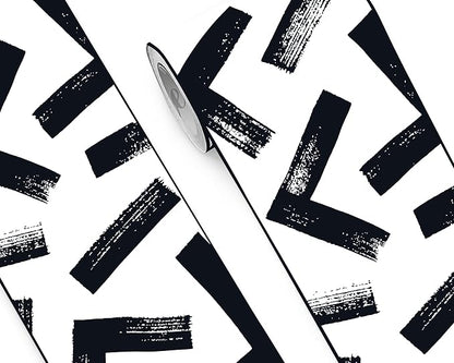 FLFK Black and White Design Wallpaper Border - Peel and Stick Wall Paper, Self Adhesive Removable PVC Borders Sticker, Modern Waterproof Trim for Home Decor, 10" x 240"