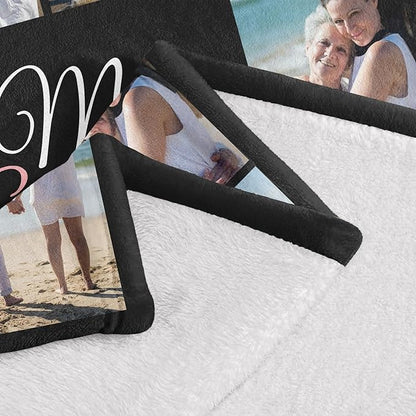 Mothers Day Personalized Gifts from Daughter Custom Blankets with Photos and Text Multiple Colors Sizes Soft Flannel Gifts for Women Birthday Gifts for Mom