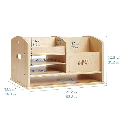 ECR4Kids Tabletop Supplies Storage Center, Teacher Caddy, Natural