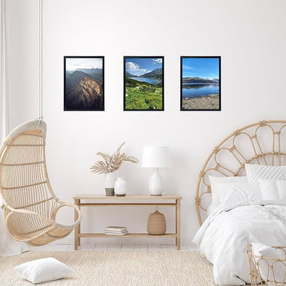 16x24 Picture Frame Set of 2 Black for Poster Photo Picture and 40x60 cm Canvas, Horizontal and Vertical Formats for Wall Hanging, 16 x 24 Wall Gallery Poster Photo Frame,2 Pack, Black