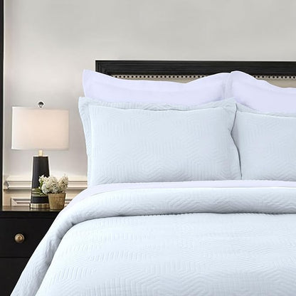 Threadmill Luxury Cotton Blankets for Twin Size Bed | All-Season 100% Cotton Twin Blanket for Bed | Aster Jacquard Lightweight, Soft & Cozy Coverlet, 350GSM, 68 x 90 inches | Light Blue