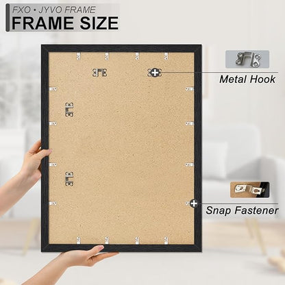 Engineered Wood 24x32 Frame, Black Picture Frame for 24 x 32 Inch Poster Puzzle Photo, Light Weight 24 by 32 Poster Frame with Wood-grain for Wall - 1 Pack/Black/24 x32