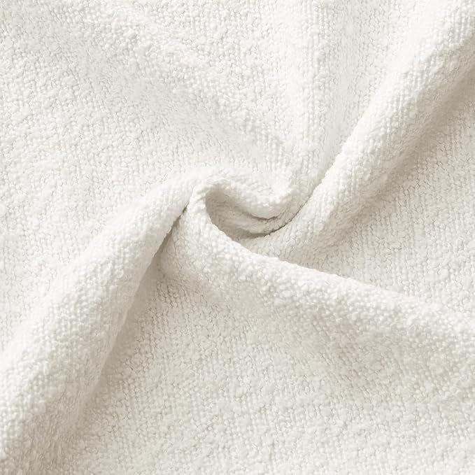 ANRODUO Pack of 2 Textured Boucle Throw Pillow Covers Soft White Euro Decorative Accent Solid Pillow Cases Cozy Modern Couch Cushion Case for Chair Sofa Bedroom Living Room Home Decor, 26 x 26 Inch