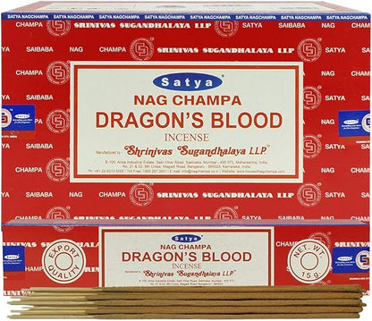Dragon's Blood Incense Sticks and Incense Stick Holder Bundle Insence Insense Satya