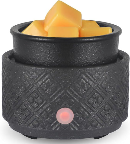 MOCOSA Wax Melt Warmer for Scented Wax,3-in-1Ceramic Wax Warmer Fragrances Candle Oils, Home Fragrance Burner,Electric Candle Warmer for Mom Women(Black)