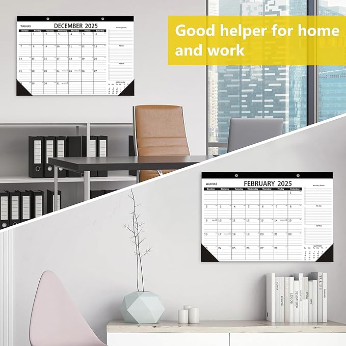 Desk Calendar 2025-2026-18 Months-January 2025 to June 2026,Desk calendar 2025-2026,12x17 in,School Calendar 2025,Office Desk Calendar 2026