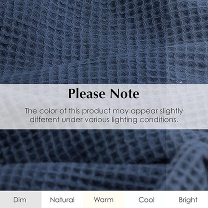 Salt Earth GOTS Certified 100% Organic Cotton Throw Blanket, 55" X 60" Waffle Blankets & Throws for Bed, Throw Blanket for Couch, Modern & Cozy Blanket, All Season Waffle Blanket, Soft Blanket (Navy)