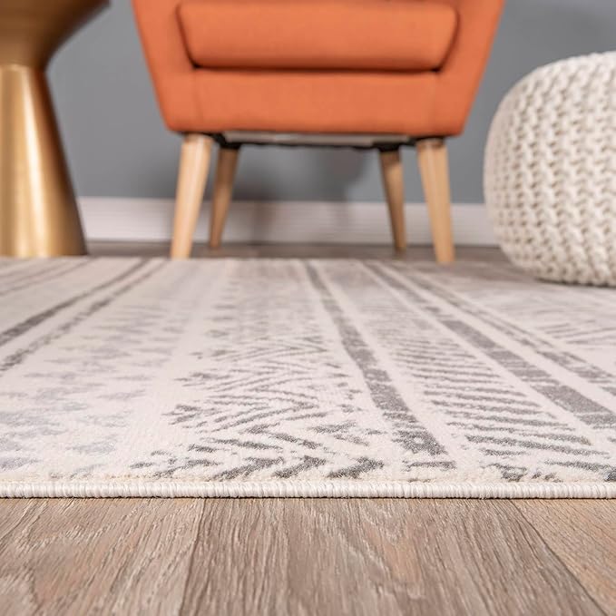 Rugshop Geometric Boho Perfect for high Traffic Areas of Your Living Room,Bedroom,Home Office,Kitchen Runner Rug 2'7" x 10' Gray