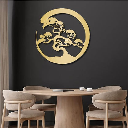 Yemwot Metal Tree of Life Wall Decor, Circle of Life Metal Tree Wall Art, Branch Art, Spiritual Decor, Modern Sculpture Decoration, Living Room Bedroom Decoration (Sliver-Tree 3, 23"x 24"| 60x61cm)