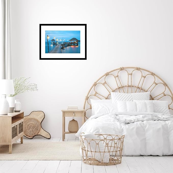 19x25 Picture Frame with 16x22 Mat Set of 2, Display Photo 16x22 with Mat or 19 x 25 Without Mat, Wall Hanging Large 19 by 25 Poster Frame with Plexiglass, 2 Pack, Black