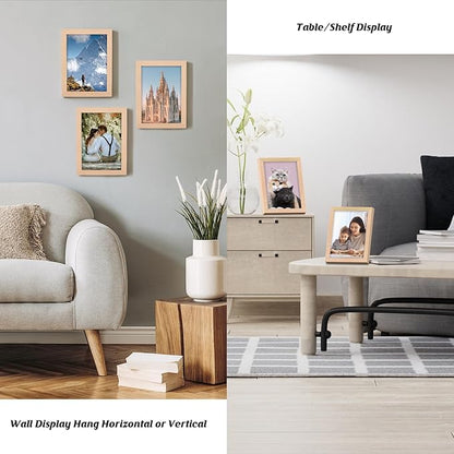 8x11 Picture Frame Woodgrain, Rustic Natural 11x8in Photo/Portrait/Poster/Art Frame, Wall Hanging/Tabletop, Horizontal/Vertical Display Gallery Family Wedding Memorial Pic Frame Gift