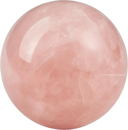 Amazing Gemstone Rose Quartz Crystal Ball - 1 Inches Crystal Sphere Meditation Balls for Witchcraft and Decorative Balls - Crystals and Healing Stones Beginners Gift (Pack of 1)