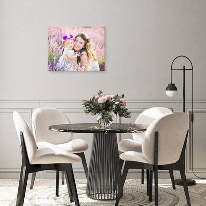 YYYYHPP Canvas Prints with Your Photos, Personalized Photo to Canvas Wall Art,Canvas Printing for Wedding, Family, Baby, Pets, Home Office Decor, Wrapped Frame 20"x16"