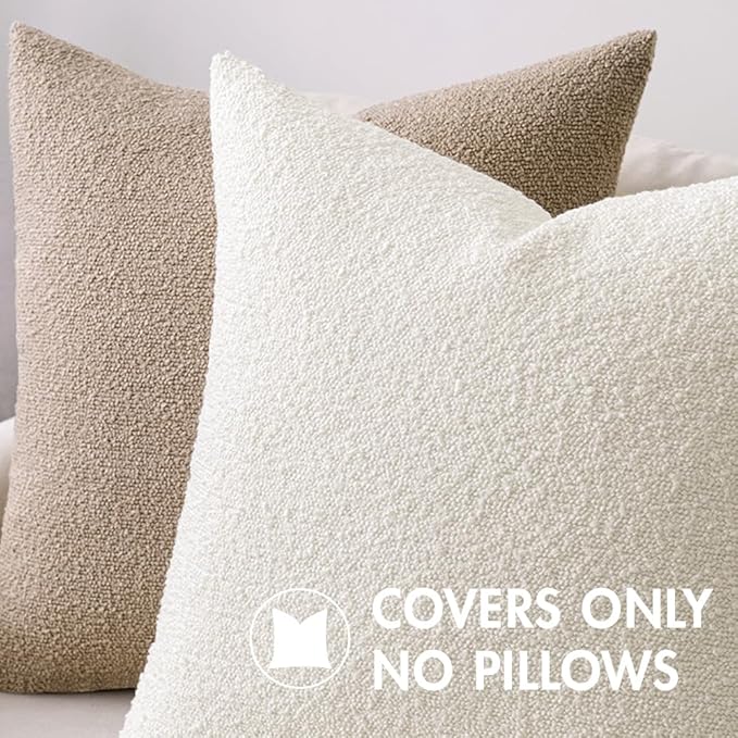 MIULEE Textured Boucle Throw Pillow Cover White Accent Solid Lumbar Christmas Pillow Case Decorative Soft Pack of 1 Couch Cushion Chair Sofa Bedroom Livingroom Home Decor,24x16 Inch