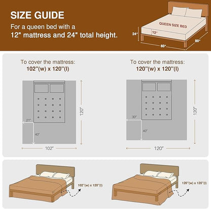 SahSahCasa 100% Cotton 120"x102" Oversized Bedspread Coverlet Quilt Set Queen Size, Queen Quilted Bedspread Extra Large Quilt, Patchwork XL Bed Spread Lightweight Comforter, Brown/Cream/Gray