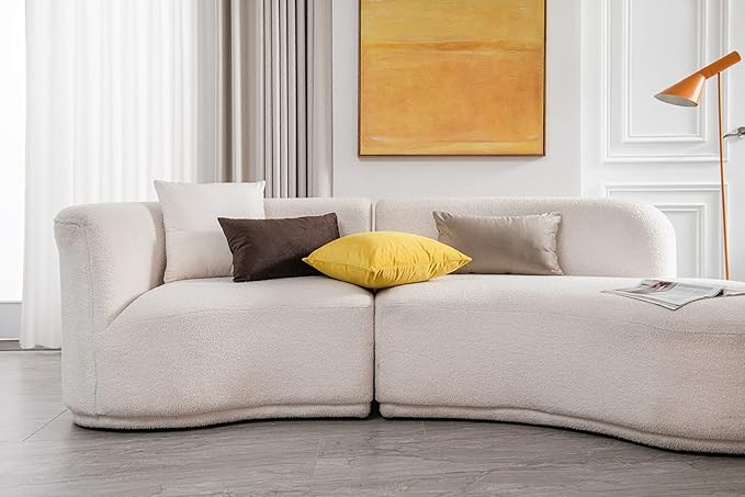 Couch Pillow Covers 20x20 Yellow: 2 Pack Cozy Soft Velvet Square Throw Pillow Cases for Farmhouse Home Decor
