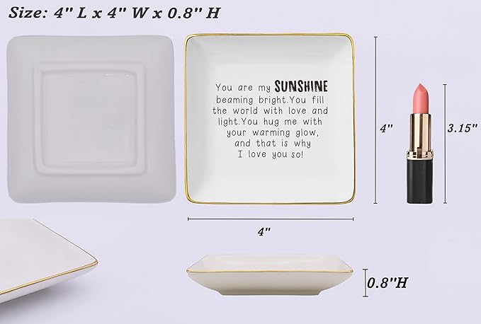 Mom Gifts,Teacher Gift from Kids,Mother's Day Birthday Christmas Gifts for Teacher Mom-Thank You Gifts for Mom Teachers-Mother,Teacher Appreciation Gift-Ceramic Jewelry Tray Trinket Holder Ring Dish