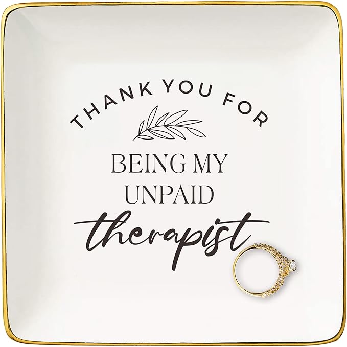 NZY Thanksgiving Christmas Gifts Woman-Recovery Rehabilitation Thank You Gifts for Best Friends,Sister,Psychologic Counselor,Mental-health counselors,Ceramic Jewelry Tray Trinket Holder Ring Dish