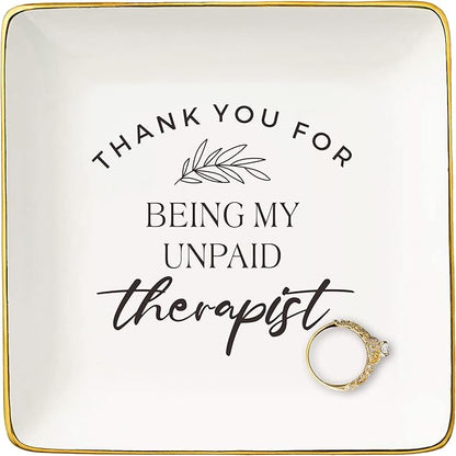 NZY Thanksgiving Christmas Gifts Woman-Recovery Rehabilitation Thank You Gifts for Best Friends,Sister,Psychologic Counselor,Mental-health counselors,Ceramic Jewelry Tray Trinket Holder Ring Dish