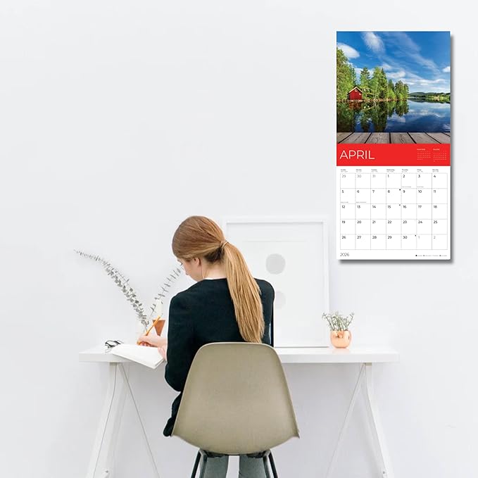 2026 Seasons Wall Calendar | 12" x 24" Open | Giftable Nature Calendar 2026 | Thick & Sturdy Paper for Organizing & Planning | Pacific Waters Press (Seasons)