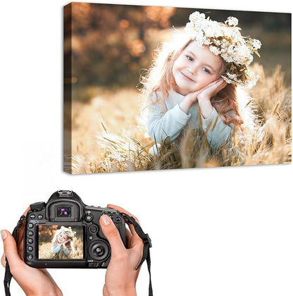 YYYYHPP Canvas Prints with Your Photos, Personalized Photo to Canvas Wall Art,Canvas Printing for Wedding, Family, Baby, Pets, Home Office Decor, Wrapped Frame 14"x11"