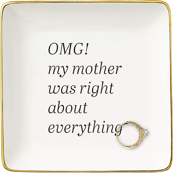 Meaningful Birthday Graduation New Year Christmas Gifts for Daughter,Daughter Gifts from Mom,Dad,Reminder Present,Motivational Encouraging Present,Ceramic Jewelry Tray Trinket Holder Ring Dish