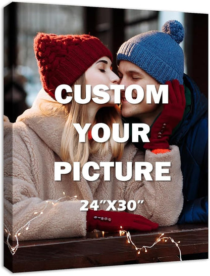 YYYYHPP Canvas Prints with Your Photos, Personalized Photo to Canvas Wall Art,Canvas Printing for Wedding, Family, Baby, Pets, Home Office Decor, Wrapped Frame 24"x30"