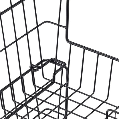 TRINITY 2-Pack Stackable Metal Wire Storage Baskets With Handles, Black, 11 Inches