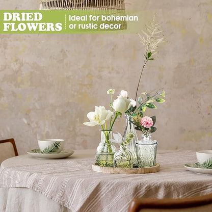 20 Pcs Glass Bud Vase Set Vintage Small Vases for Flowers in Bulk Cute Glass for Centerpieces Rustic Decorative for Wedding Table Home Christmas Decoration (Green)