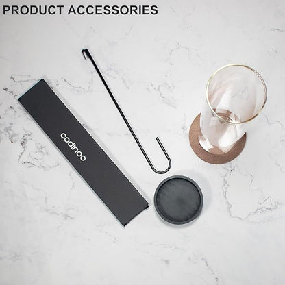 Incense Holder for Sticks,Incense Burner Holder,Modern Incense Holder for Stick with Glass Ash Catcher,Insence-Stick Holder [Anti-Ash Flying] for Yoga Spa (Thin-Black)