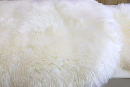 Woolous Genuine New Zealand Sheepskin Double Pelt Rug - Handmade Sheep Skin Runner Rug, Soft Thick Natural Bedside Area Rug for Bedroom and Living Room Decor, 2x6 ft