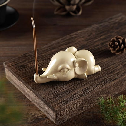 Cacukap Cute Elephant Incense Burner, Incense Holder for Sticks, Elephant Theme Incense Tray, Adorable Home Decoration, Unique Gifts Idea for Elephant Lover