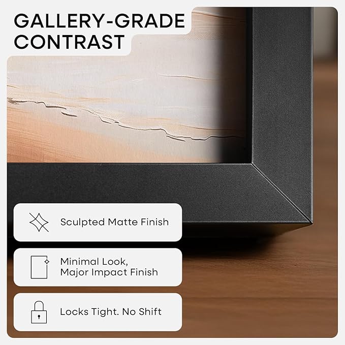 Homeforia 8x24 Black Panoramic Frame, High End Metal 8 x 24 Picture Frames without Mat, 24x8 Hanging Black Poster Frames for Wall, 8by24 inches Display Photo Frames, Tempered Glass, Wall Kit, Set of 1