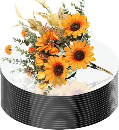16Pack Round Mirror Centerpieces for Tables, 10inch Circle Mirror Plates for Tables Mirror Centerpieces, Flat Circle Mirror Trays for Tables, Mirror Candle Plates for Table Weddings Party Centerpieces