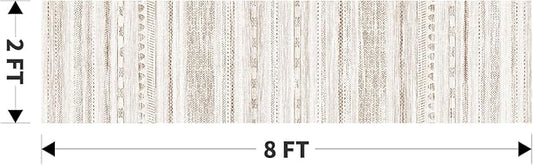 2x8 Runner Rug Machine Washable Non Slip Area Rug Distressed Neutral Moroccan Boho Rug Ultra Soft Floor Runners for Hallways for Entryway Laundry Room Kitchen, Brown