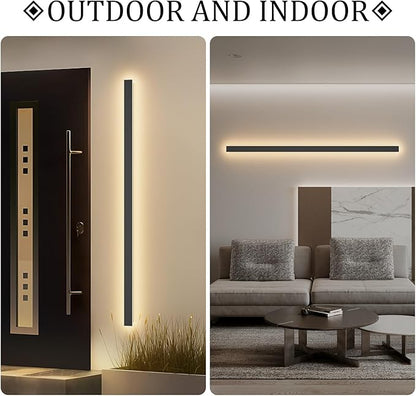 56In Long Outdoor Light,IP65 Waterproof Modern Exterior Lighting Fixture 3000K Linear Outdoor Light for Porch Courtyard