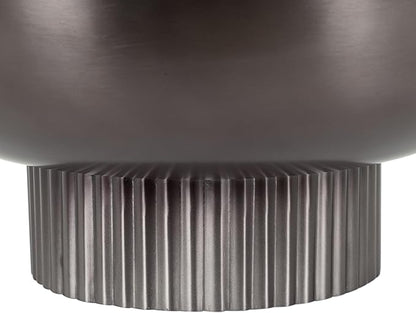 Kate and Laurel Rooks Ribbed Decorative Metal Bowl, 12 Inch Diameter, Gray Gunmetal, Modern Raised Fruit Bowl for Kitchen Counter or Use as a Key Bowl for an Entryway Table
