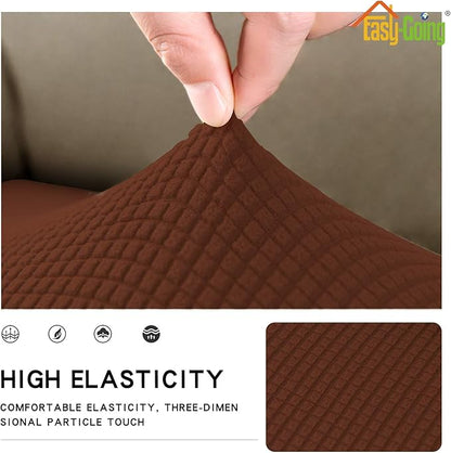 Easy-Going Stretch Loveseat Cushion Cover Sofa Cushion Furniture Protector Sofa Seat Sofa Slipcover Sofa Cover Soft Flexibility with Elastic Bottom(Loveseat Cushion, Coffee)